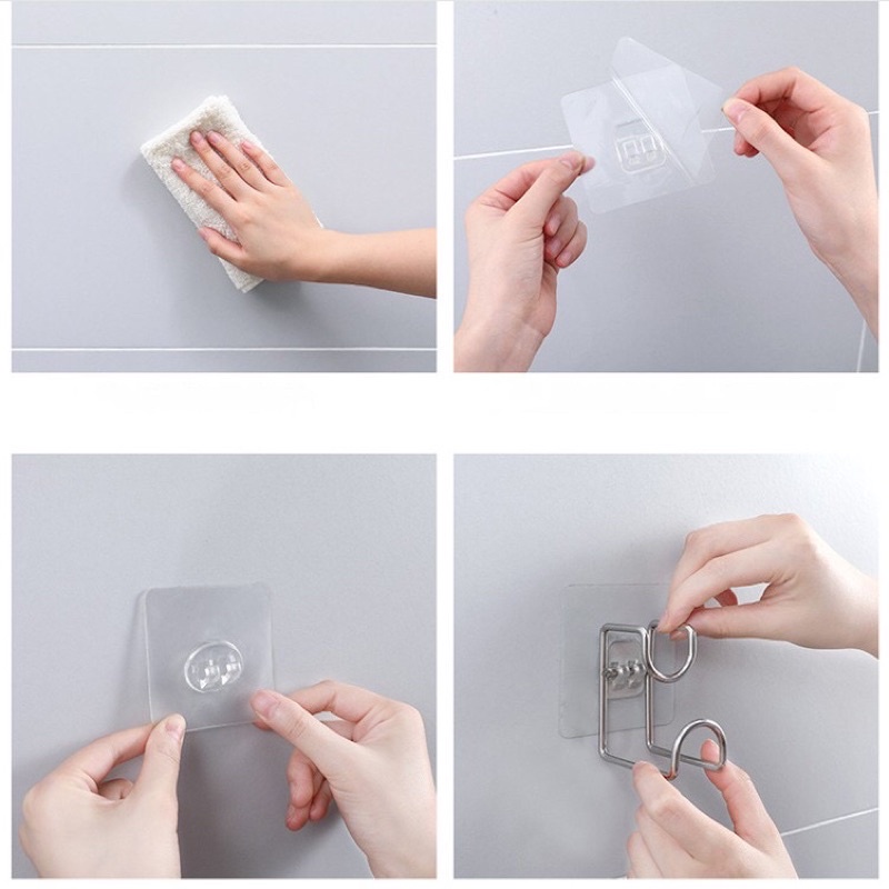 Móc Dán Tường Treo Chậu, Thau , Thớt, Đồ dùng phòng tắm, Nhà bếp - Inox thép không gỉ keo dính siêu chắc