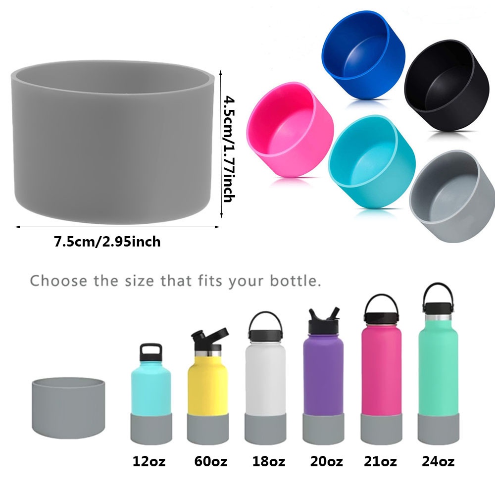 LILY🌿 Outdoor Water Bottle Cover Sports Cup Cover Bottom Sleeve Boot for Bottle Silicone Water Bottle Accessories Bottle Protective 12-18-21-24OZ Anti-Slip