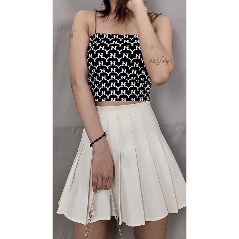 Áo croptop hai dây hoạ tiết NY, có mútẢnh thật hết