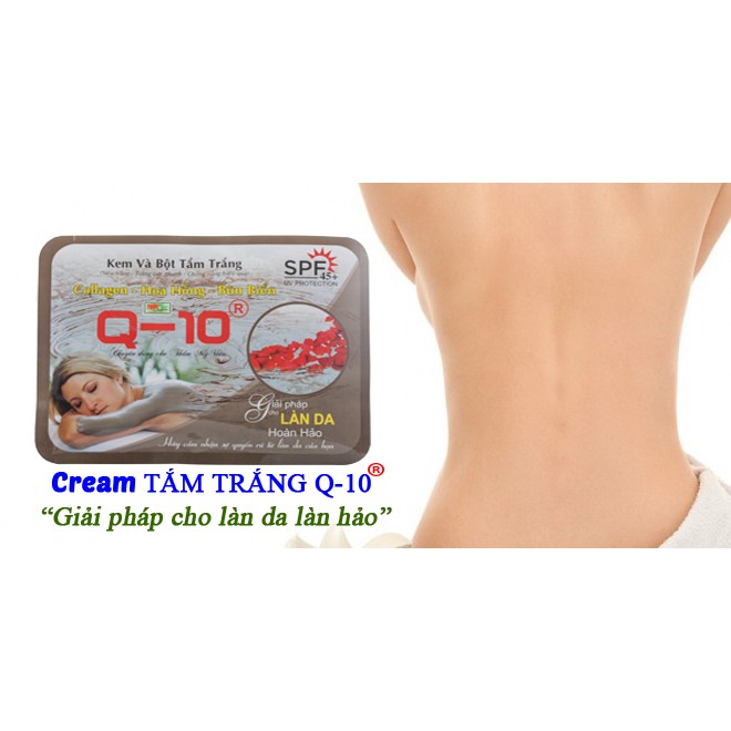 Kem và bột tắm trắng Collagen - Hoa Hồng - Bùn Biển Q-10