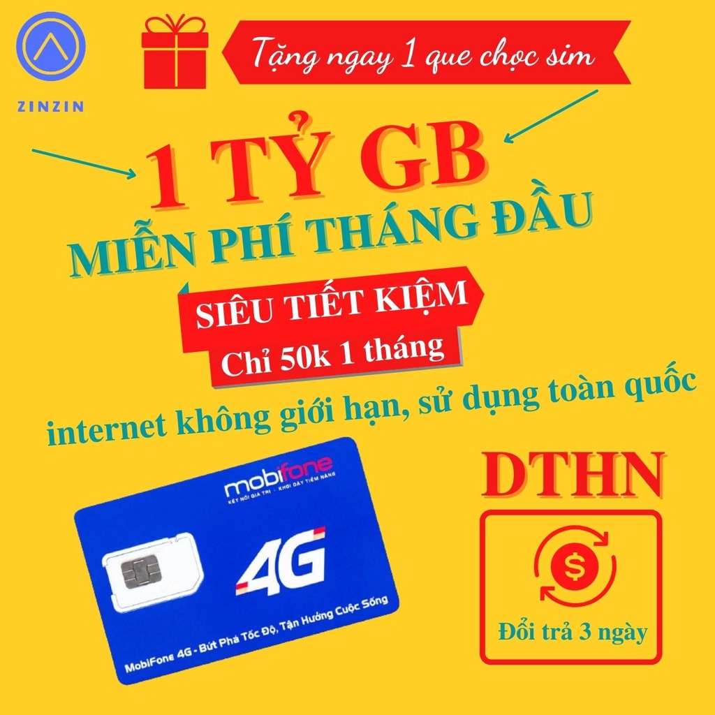 [Free Tháng Đầu] Sim 4G Mobifone IPHN2/DTHN Không Giới Hạn Dung Lượng _ 1 tỷ GB 1 ngày _ Chỉ 50K 1 tháng