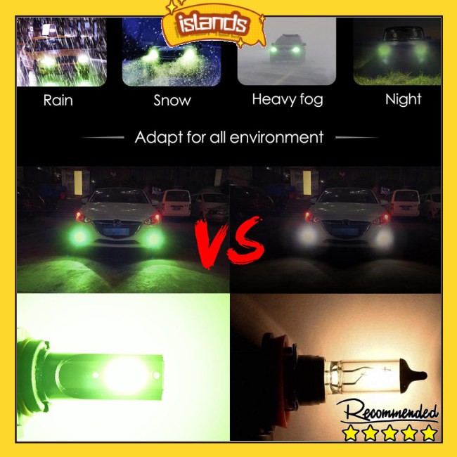 3000LM car modified green lime light LED lamp fog front 9-30 headlight V