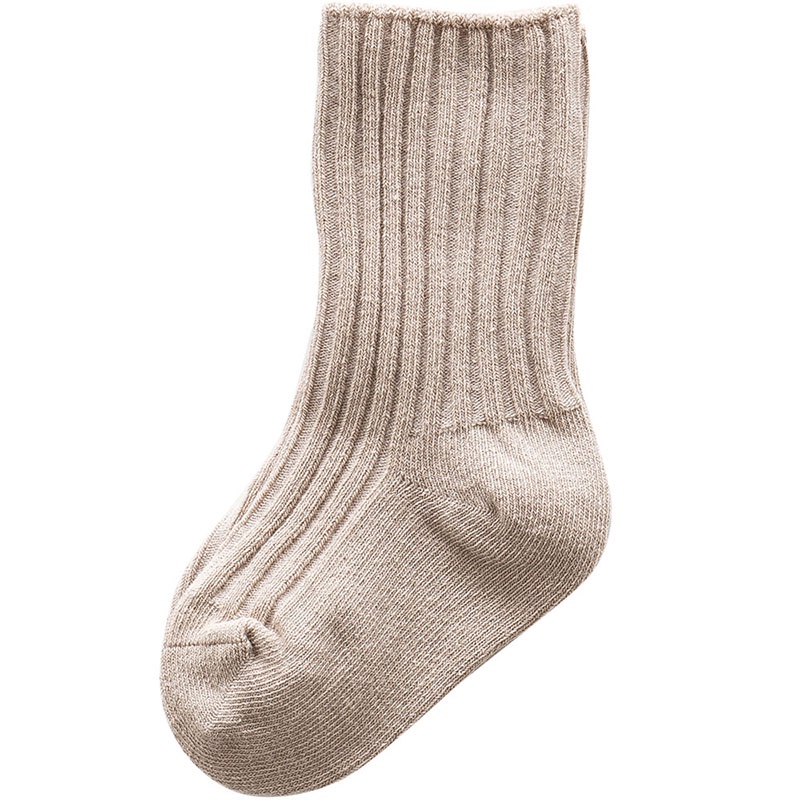 Vớ Cotton Mềm Mại Co Giãn Thoáng Khí Màu Trơn Chống Trượt Thời Trang Mùa Đông Cho Trẻ Em