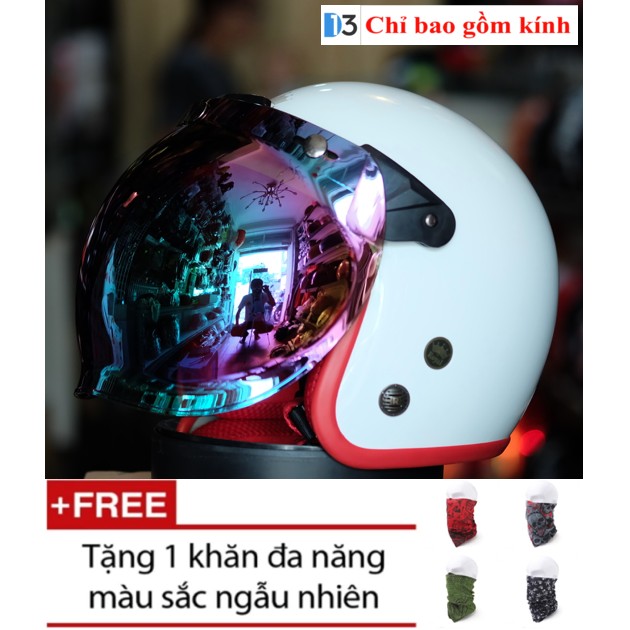 Kính Bubble Thái Chống Gió Bụi - Dành Cho Mũ Bảo Hiểm 3/4 - 7 Màu New