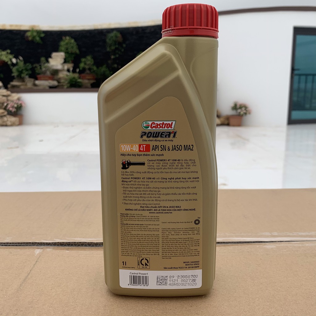 Dầu nhớt xe số Castrol Power 1 | Dầu nhớt Castrol xe số 10W40 4T dung tích 800ml - 1L