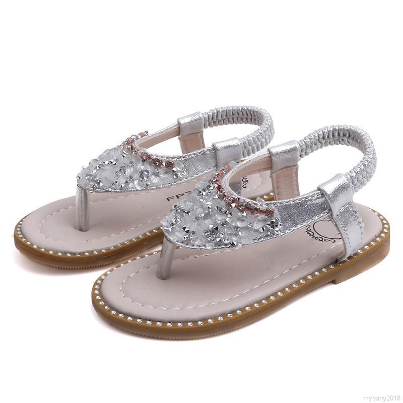 Sandal xỏ ngón đính đá dễ thương cho bé gái