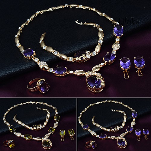 Bộ Trang Sức Đính Đá Zircon Phong Cách Retro Thời Trang Dành Cho Nữ