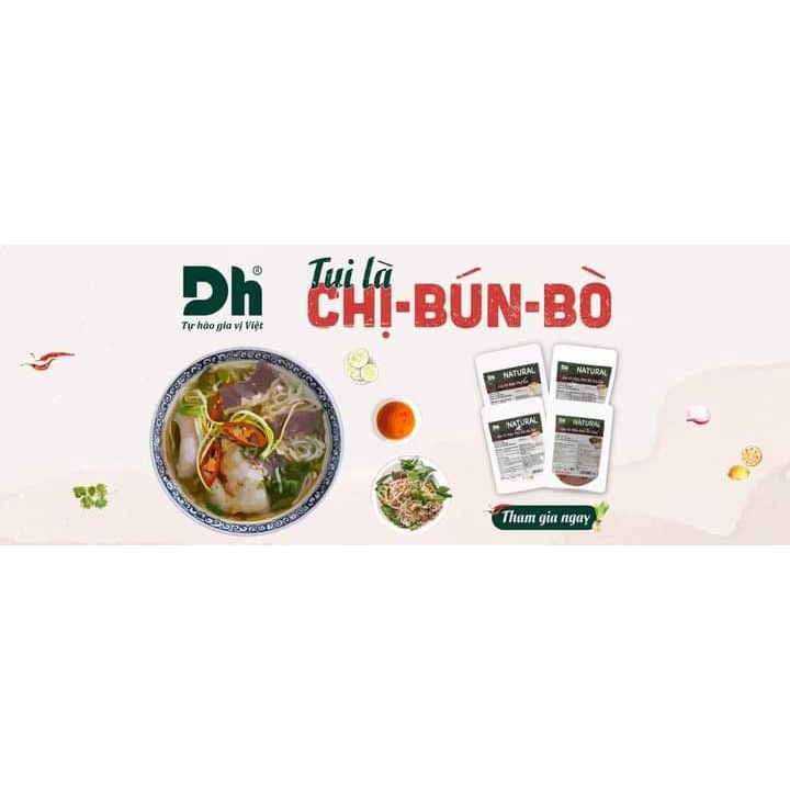 Combo 2 gói Gia vị Nấu Bùn Bò Huế Natural gói 20gr