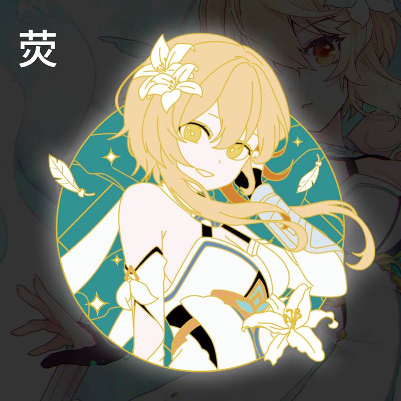Huy Hiệu Cài Áo Bằng Kim Loại Hình Anime Eula Lumine Zhongli Hutao