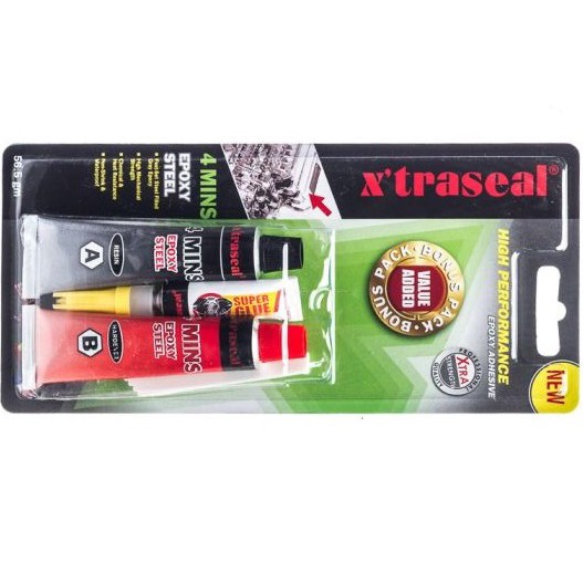 Keo Dán 2 Thành Phần AB X’traseal AB 4 Minutes Steel Epoxy
