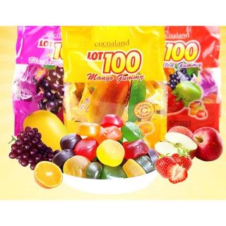 Kẹo mềm Lot 100 hương trái cây tổng hợp bịch 320gr
