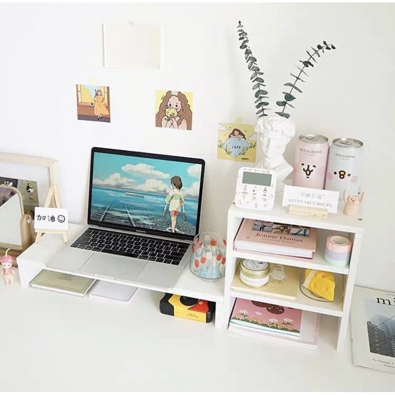 💗FREESHIP💗 KỆ ĐỂ SÁCH KÈM KỆ MÁY TÍNH - LẮP GHÉP ĐỂ BÀN DECOR CỰC ĐẸP