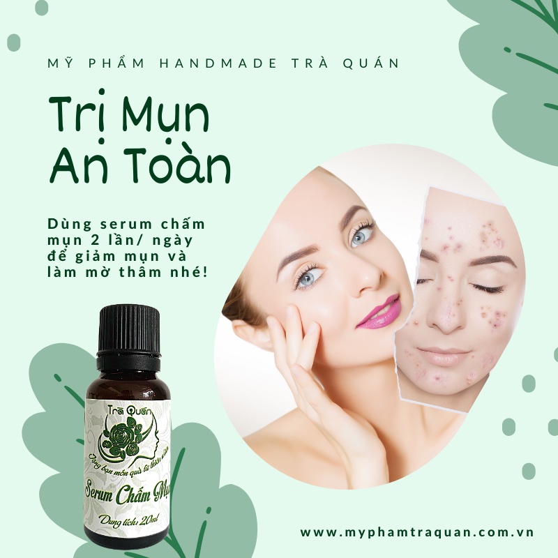 Serum Chấm Mụn An Toàn Từ Tinh Dầu Tràm Giúp Mờ Thâm Sau Mụn Ngăn Ngừa Mụn Se Khít Lỗ Chân Lông Trà Quán 20ml