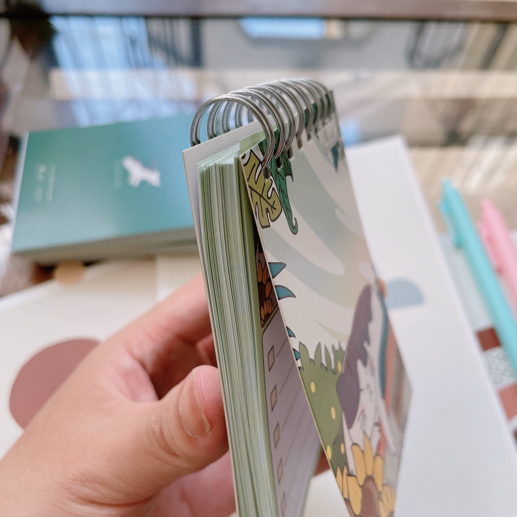 Sổ tay Mini To-do list cỡ A7 mèo Nhật Bản xanh lá_Guden Stationery