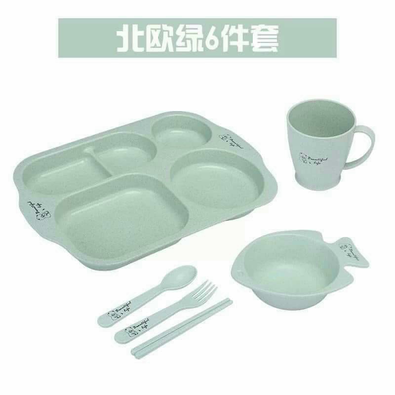 Khay Cơm Lúa Mạch 6 Chi Tiết Cho Bé
