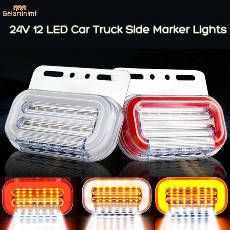 Đèn LED ốp sườn chữ C , đèn hông soi lốp xe tải nháy đuổi 12v-24v