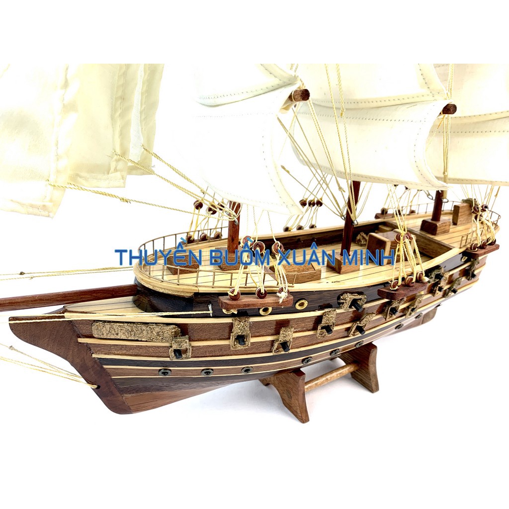 Mô Hình Thuyền Buồm Gỗ Phong Thuỷ Napoleon - Tàu Chiến Cổ Pháp - Loại Tiêu Chuẩn - Gỗ tự nhiên - Dài 52cm