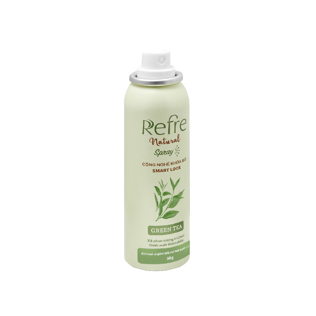 Xịt khử mùi chiết xuất thiên nhiên Refre Natural Spray Green Tea Hương Trà Xanh (50g)