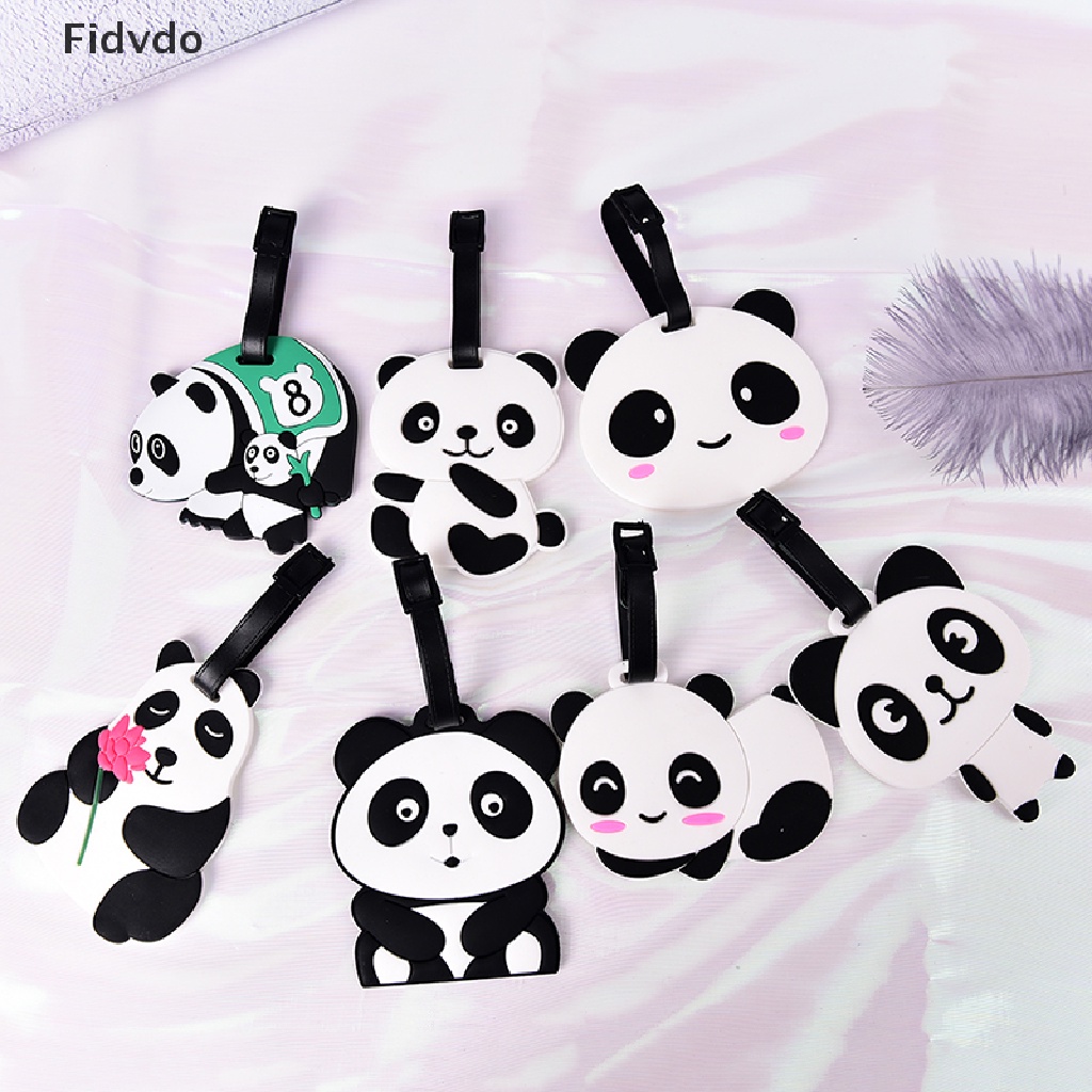 Fidvdo New Cute Panda Bear Luggage Tag Label Suitcase Bag ID Tag Name Address Tag PH