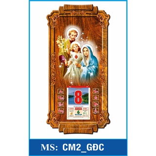 Đốc lịch gỗ công giáo - quà tặng noel - giáng sinh - năm mới - tân gia - đám cưới - mẫu chúa gia đình thánh gia 2