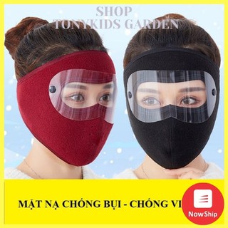 Mặt nạ chống bụi, mặt nạ ninja chất nỉ có kính trong suốt chống nắng, chống bụi, ngăn virus