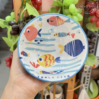 Bộ bát đĩa xanh biển cả cực cute