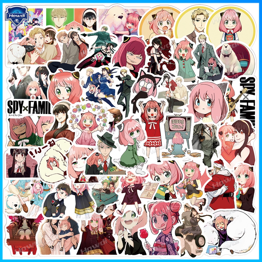 Miếng Dán Hình Anime Spyxfamily Chống Thấm Nước Trang Trí Mũ Bảo Hiểm / Xe Hơi /
