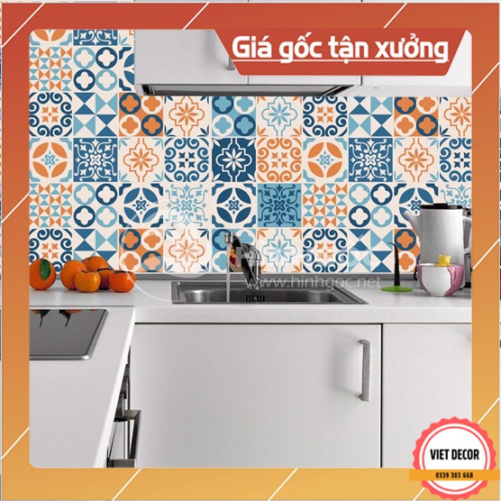 Decal Gạch Bông H85 - Set 30 ô 20x20cm - Decal Dán tường, Dán bếp, Trang trí nhà cửa - Viet Decor