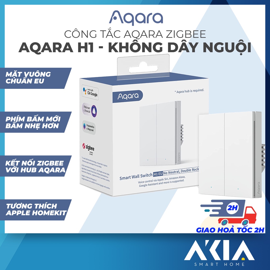 Công tắc thông minh Aqara H1 bản Quốc Tế, Có Dây Nguội, Công tắc đèn cho nhà thông minh, Tương thích Apple HomeKit
