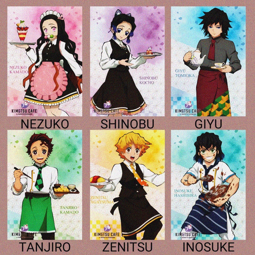 (1 tấm) Ảnh card bo góc in hình Kimetsu no Yaiba Thanh gươm diệt quỷ ver PHỤC VỤ thẻ bo viền 5*8cm anime chibi sưu tập