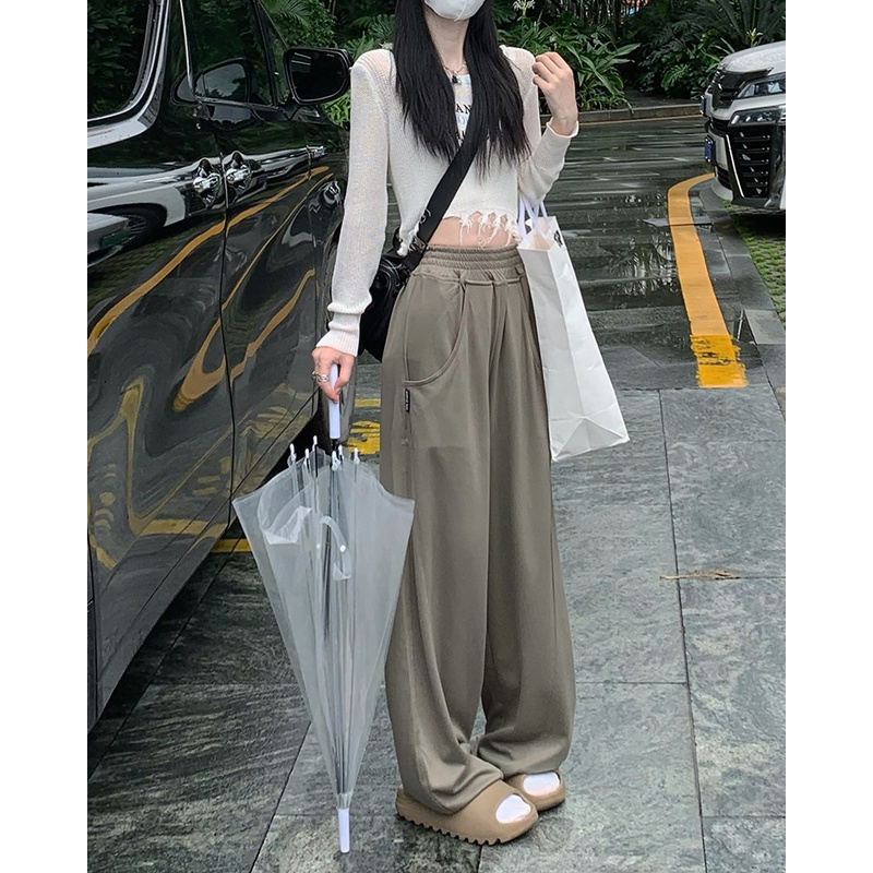 Quần Thể Thao Nữ Lưng Cao Ống Rộng Thời Trang Hàn Quốc