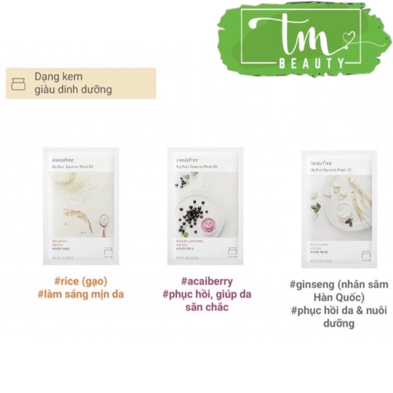 Mặt nạ giấy Innisfree chuẩn Real Hàn Quốc