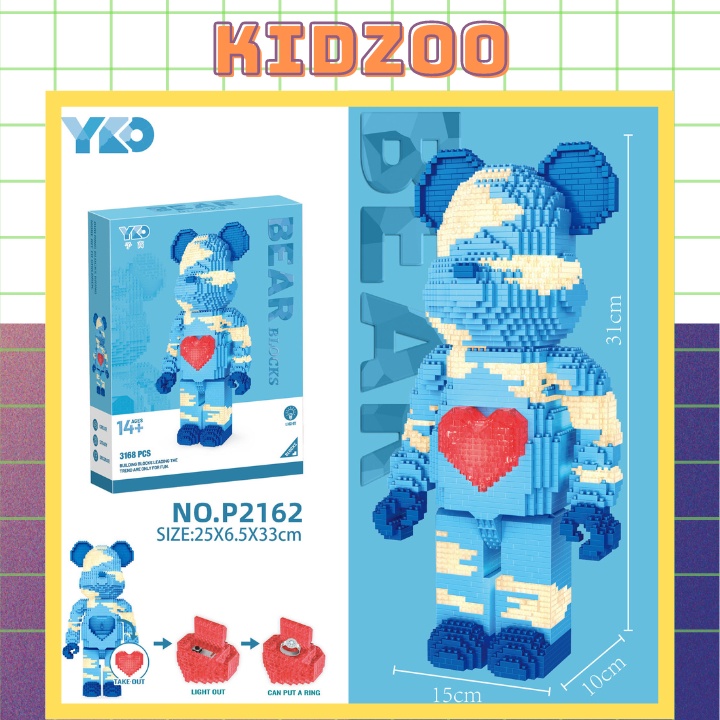 Lego Gấu BearBrick 3D đồ chơi xếp hình cho bé
