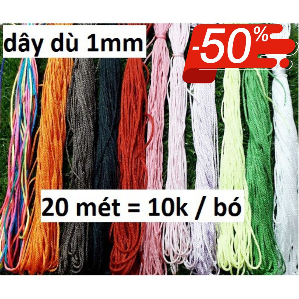 Dây dù 1mm ( 1 bó 20m ) = 10k [ có đủ trên 10 màu ]