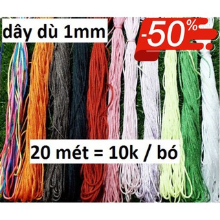 Dây dù 1mm ( 1 bó 20m ) = 10k [ có đủ trên 10 màu ]