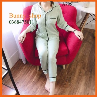 Đồ bộ mặc nhà, đồ bộ pizama lụa, chất lụa tơ mềm mịn