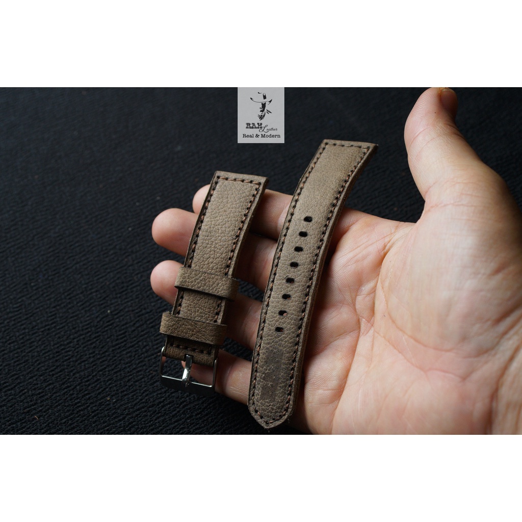 Dây Đồng Hồ Da Thật RAM Leather 1959 Da Bò Sáp Vân Hạt Bền Đẹp