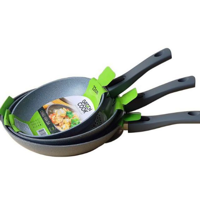 [ĐỦ SIZE] Chảo đá sâu lòng đáy từ green cook (màu xám) CÓ HÌNH THẬT