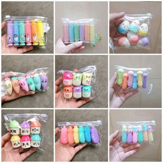 Set bút dạ quang 6 màu dễ thương