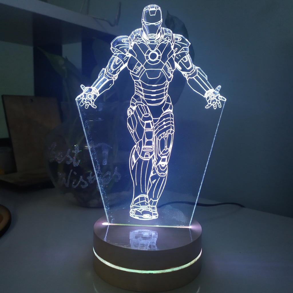 Đèn Led 3D Ironman Decor bàn học bàn làm việc quà tặng bạn trai quà sinh nhật