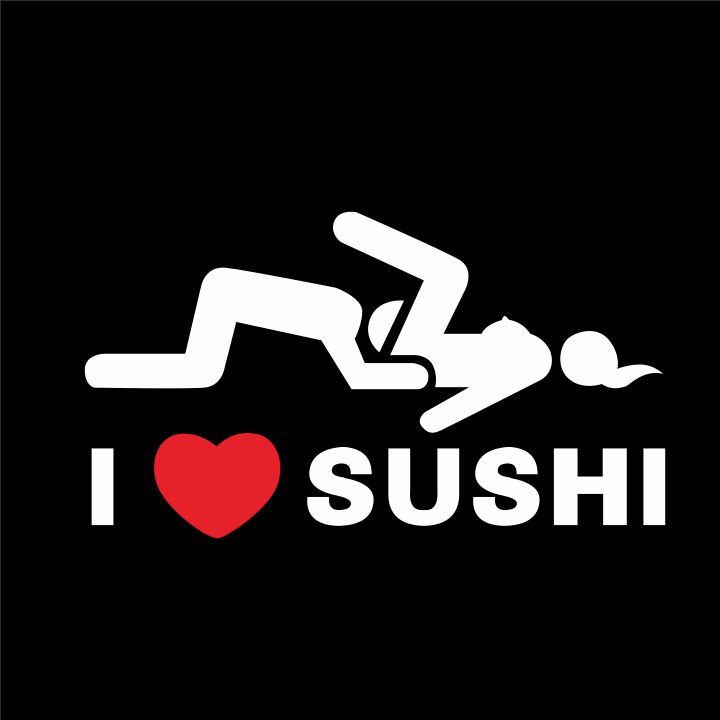 Tem Decal I LOVE SUSHI Dán Trang Trí Xe - Mia