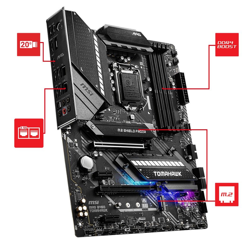 [Mã ELMS05 giảm 5% đơn 300k]Bo Mạch Chủ Mainboard MSI MAG B460 TOMAHAWK - Hàng Chính Hãng