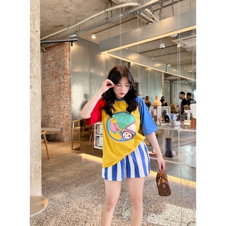 Set đùi áo phối màu quần sọc
