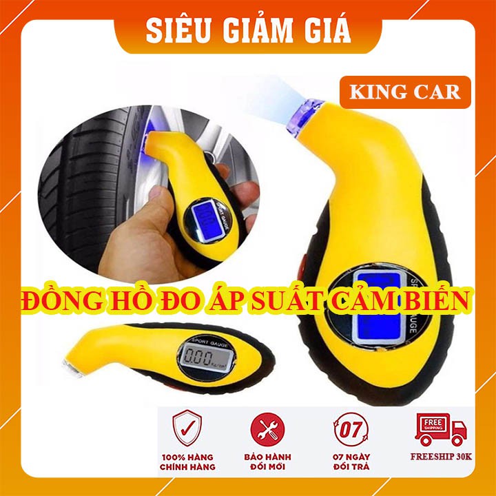 Đồng hồ đo áp suất lốp ô tô cảm biến điện tử thông minh có đèn led - Shop KingCar
