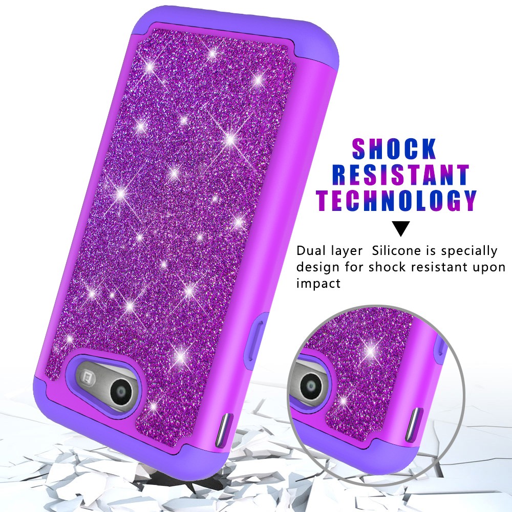 For Samsung J3 (2017) US/J3 Prime/J3 Emerge/J327 Casing Glitter 2 in 1 Design