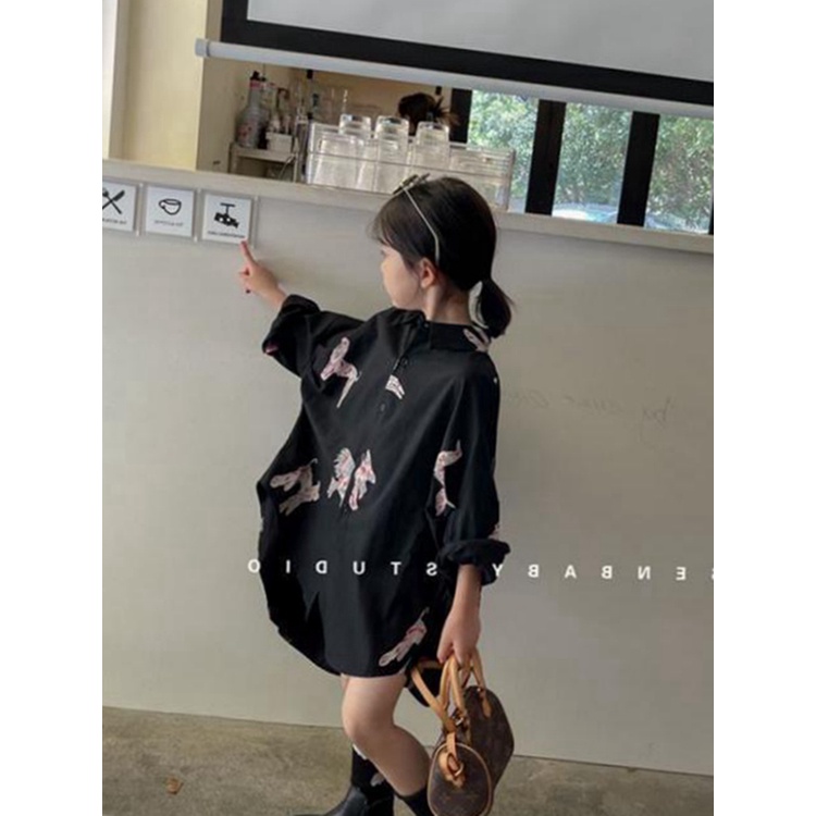 Áo sơ mi cá tính bé gái 2021 Phong cách Hàn Quốc