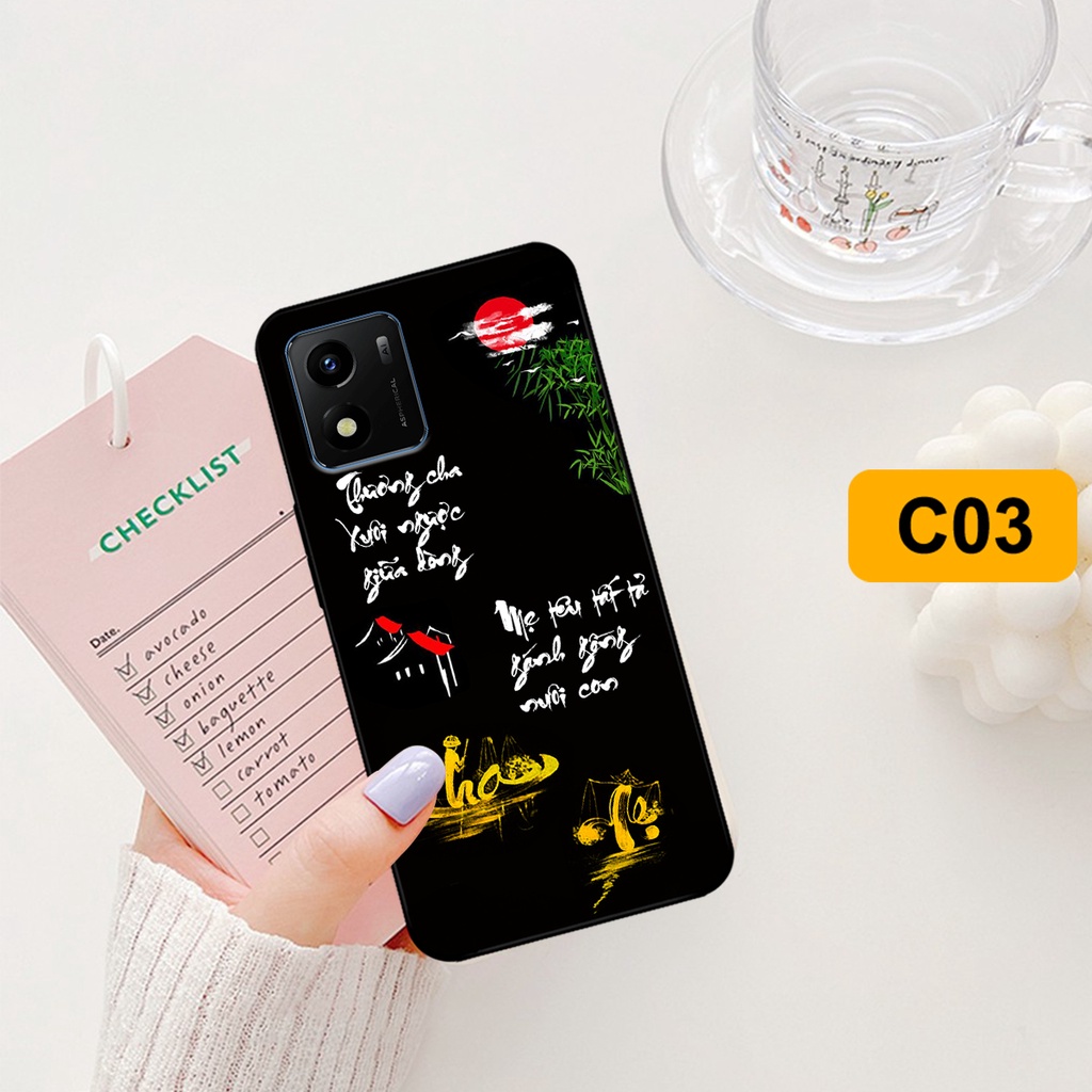 Ốp lưng Vivo Y01 in hình phong cách chữ thư pháp cha mẹ, tài lộc