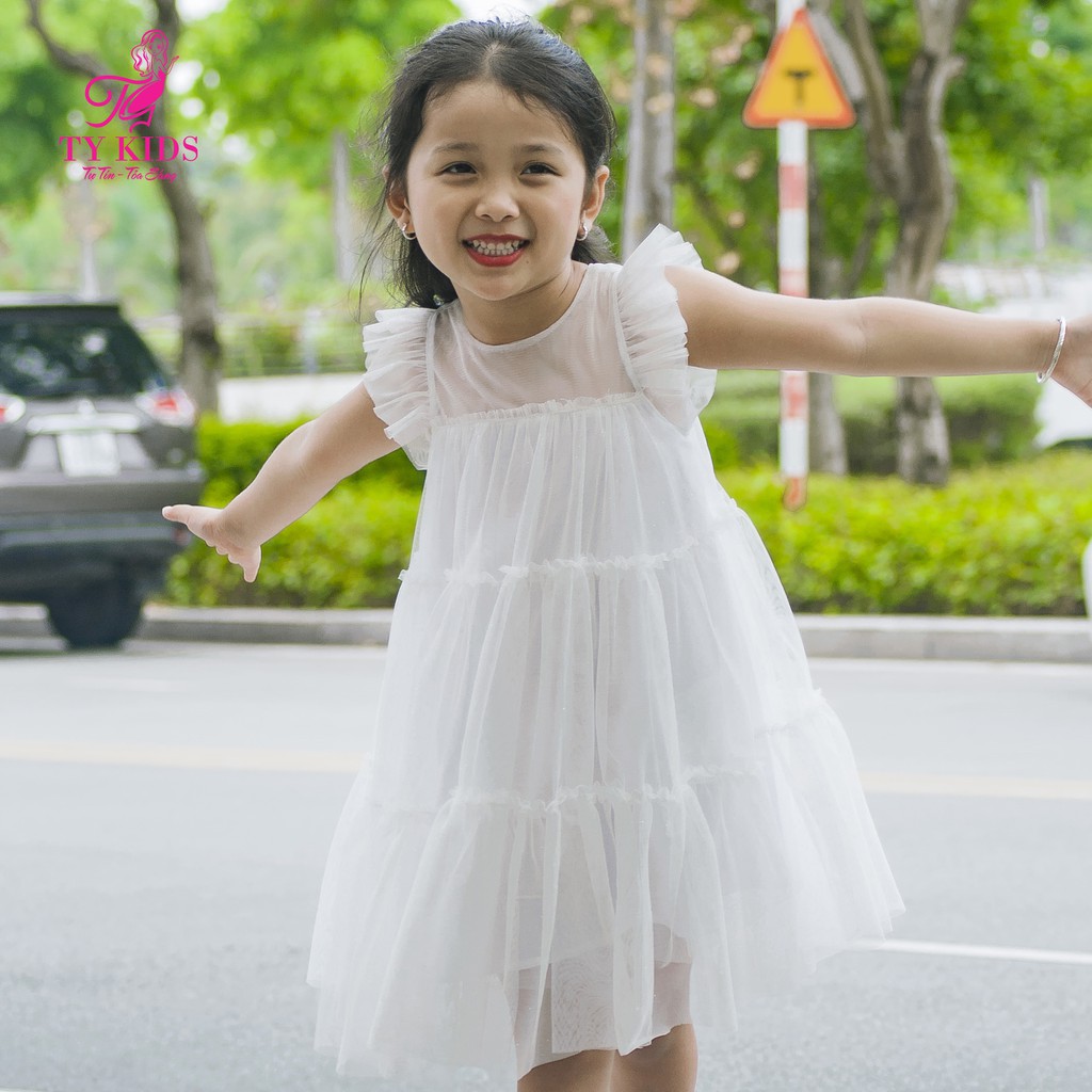 Váy Mùa Hè Lưới Mềm Nhẹ Nhàng Cho Bé Thời Trang TY KIDS