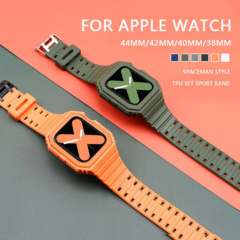 Dây đeo đồng hồ thể thao bằng TPU mềm trong suốt thích hợp cho Apple Watch Series 6 Se 5 4 44mm 42mm 5 4 6 Se 38 40mm
