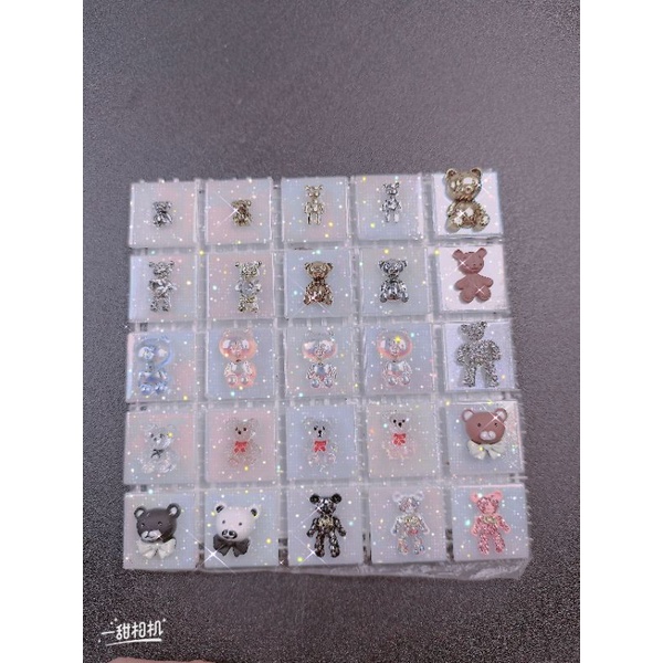 Charm gấu trang trí móng tay đủ mẫu gấu giá rẻ